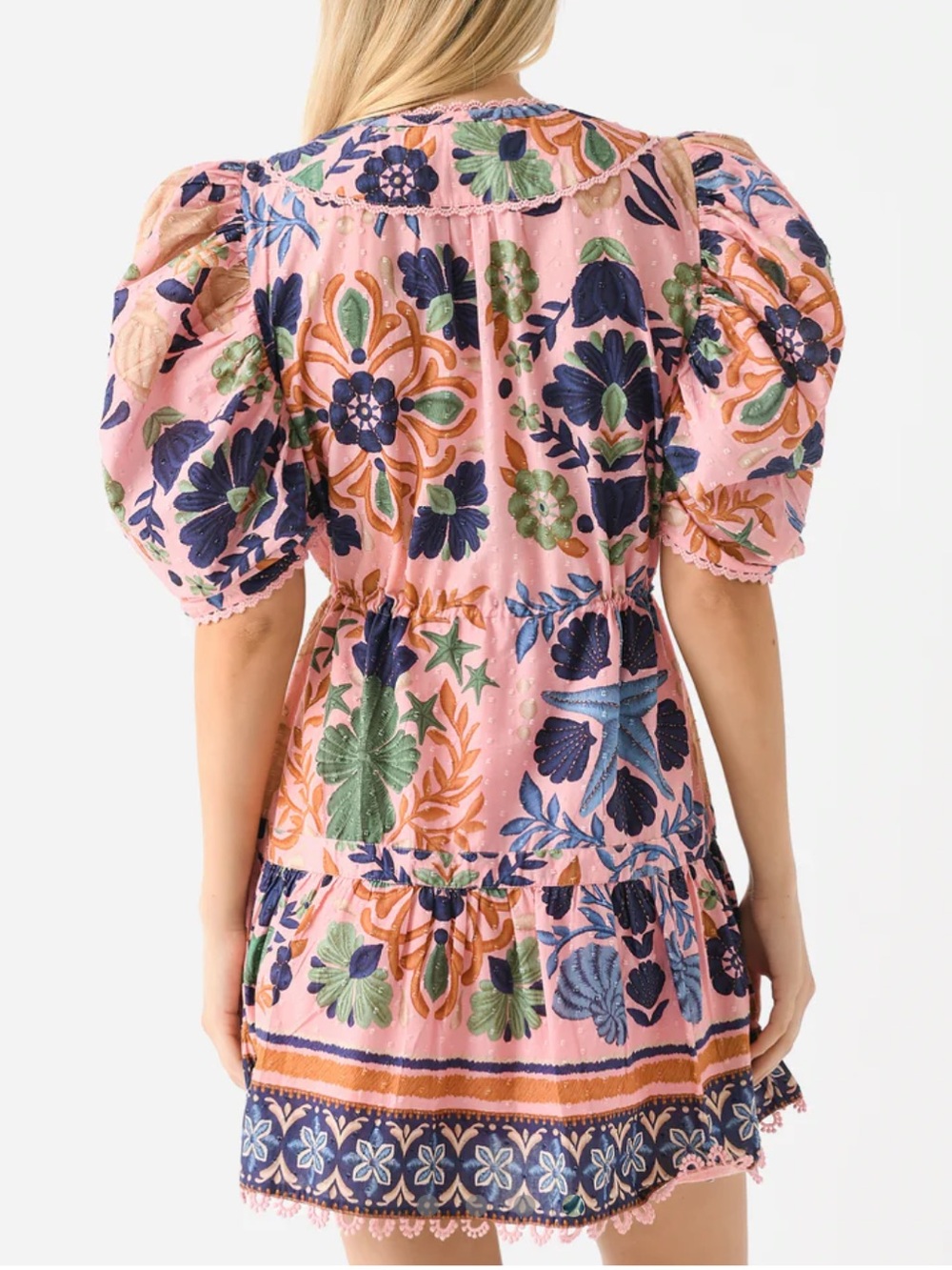 Farm Rio Seashell Tapestry Mini Dress | SMALL - Picture 2 of 12